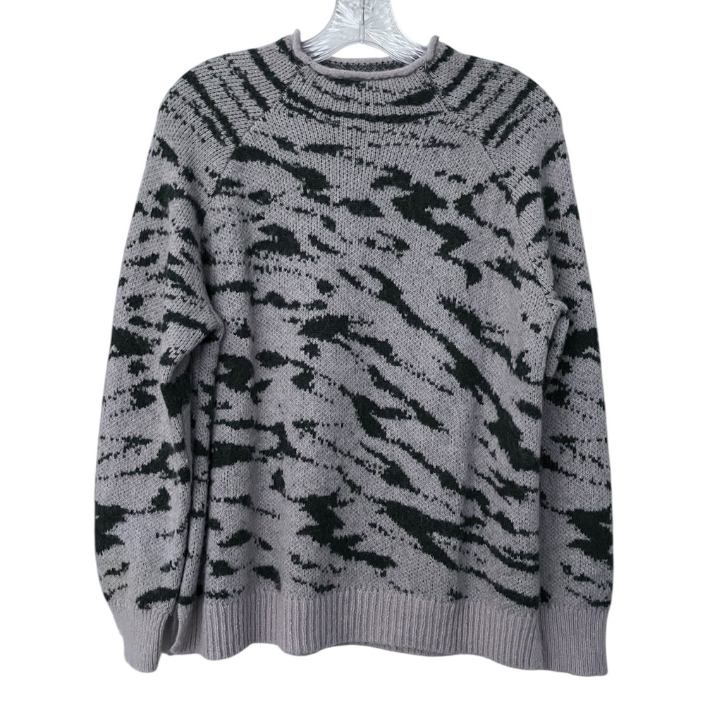 Madewell Alpaca Blend Mock Neck Abstract Print Sweater Small